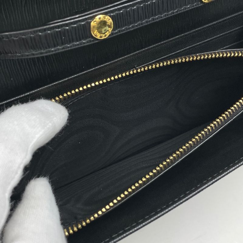 Prada Logo Chain Wallet Long Leather Nero (Black) Women