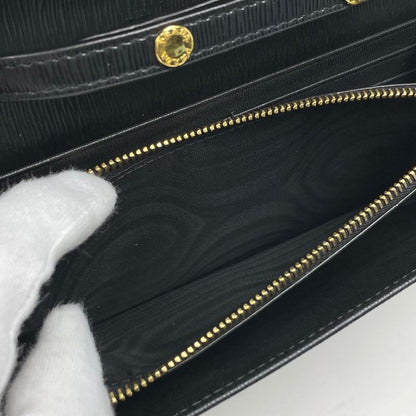 Prada Logo Chain Wallet Long Leather Nero (Black) Women