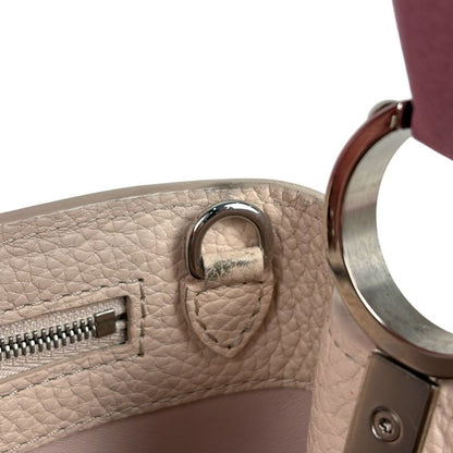 Louis Vuitton Capucines MM 2way Shoulder Bag Handbag Taurillon Ivory Pink Women