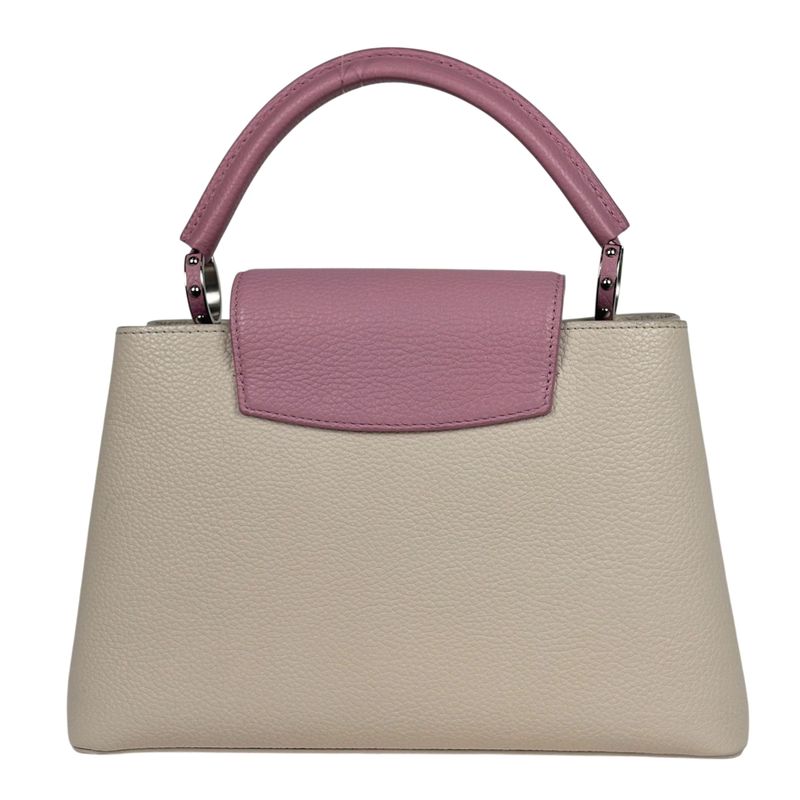 Louis Vuitton Capucines MM 2way Shoulder Bag Handbag Taurillon Ivory Pink Women