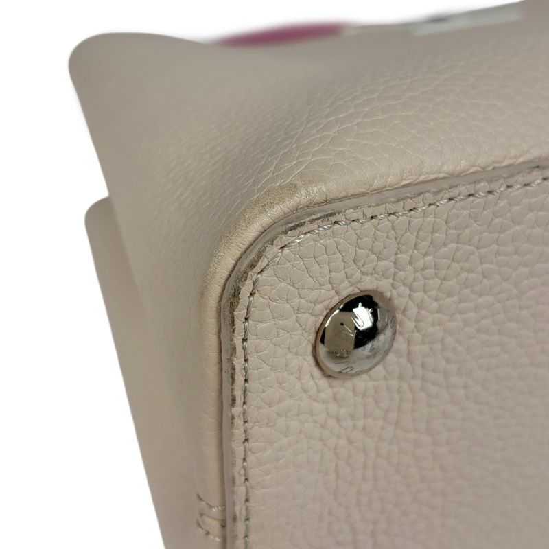 Louis Vuitton Capucines MM 2way Shoulder Bag Handbag Taurillon Ivory Pink Women