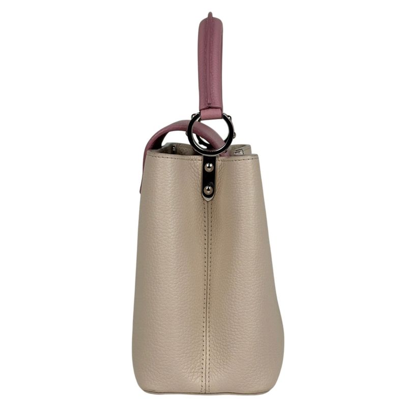 Louis Vuitton Capucines MM 2way Shoulder Bag Handbag Taurillon Ivory Pink Women