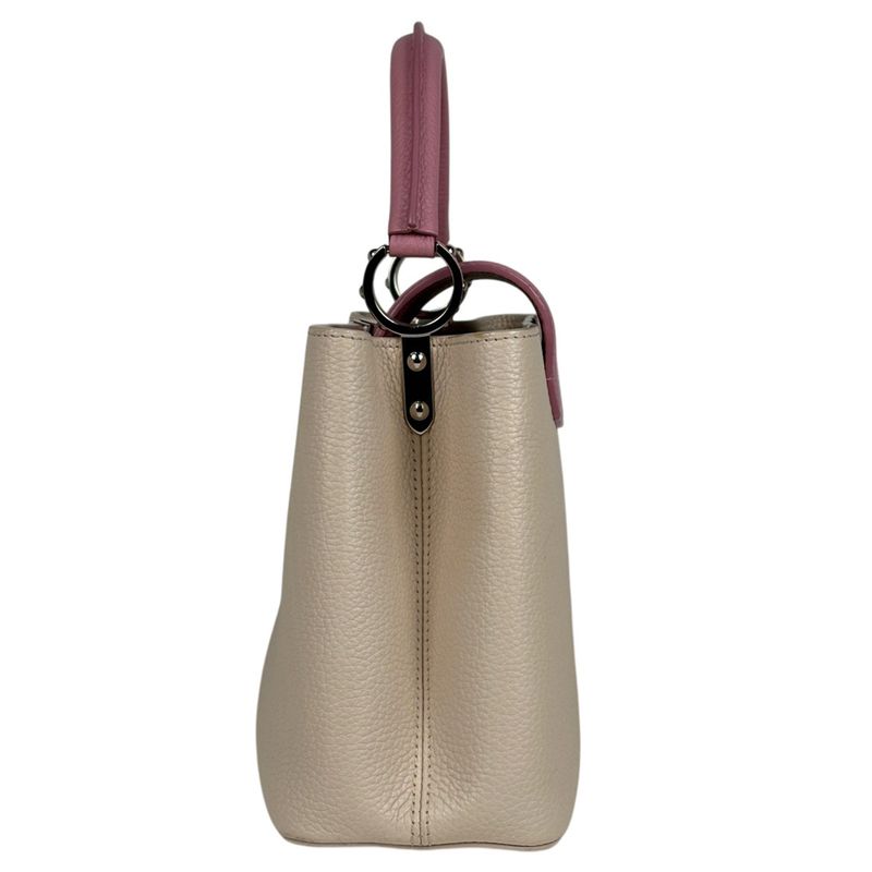 Louis Vuitton Capucines MM 2way Shoulder Bag Handbag Taurillon Ivory Pink Women