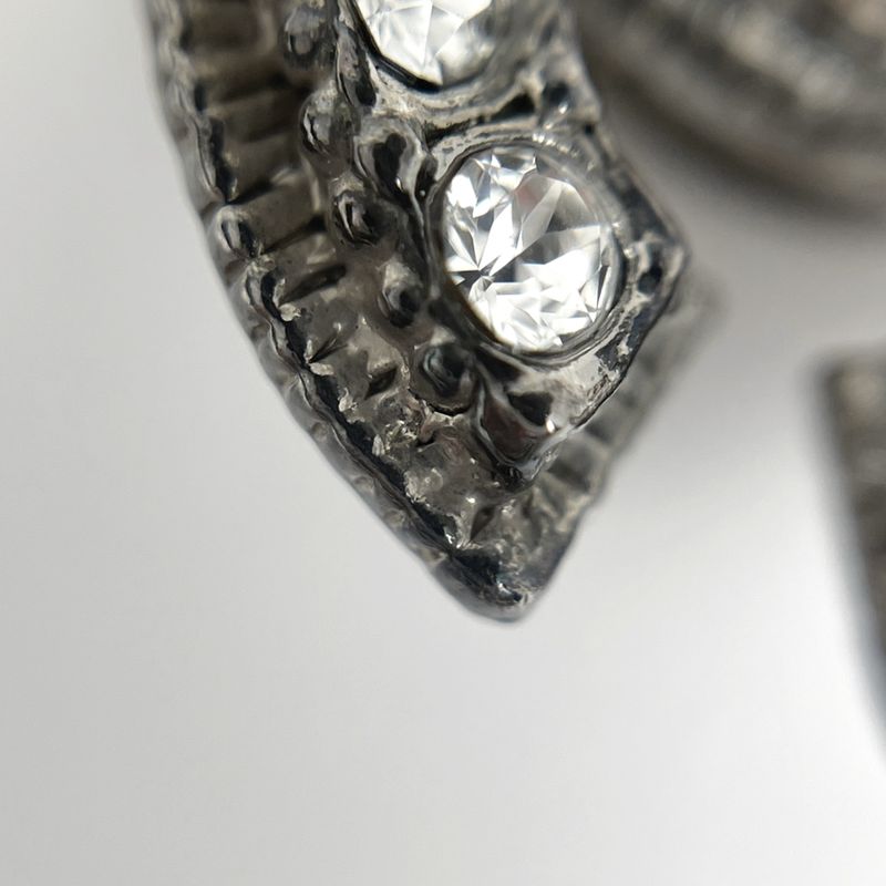 Chanel Coco Mark Earrings Rhinestone Earrings Silver Plated Silver Ladies