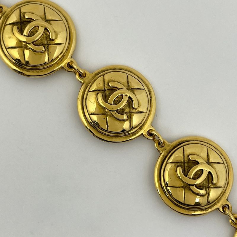 Chanel Coco Mark Bracelet Matelasse Bangle Bracelet GP Gold Ladies