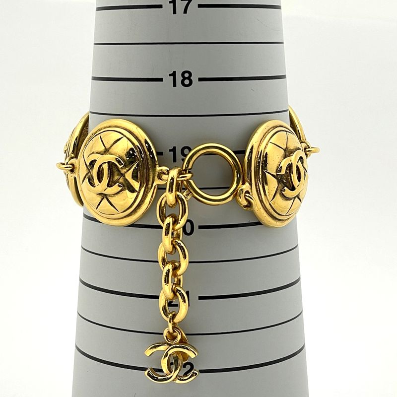 Chanel Coco Mark Bracelet Matelasse Bangle Bracelet GP Gold Ladies