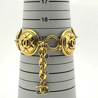 Chanel Coco Mark Bracelet Matelasse Bangle Bracelet GP Gold Ladies