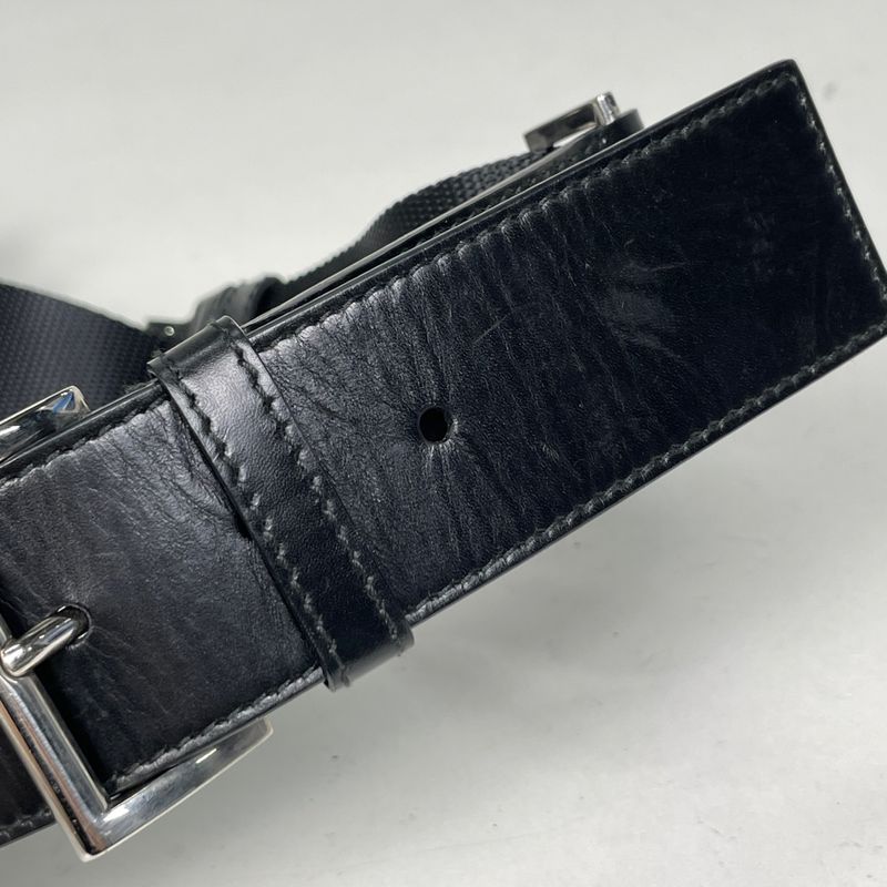 Prada Logo Plate Shoulder Bag Waist Bag Body Bag Nylon Nero (Black) Women