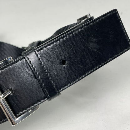 Prada Logo Plate Shoulder Bag Waist Bag Body Bag Nylon Nero (Black) Women