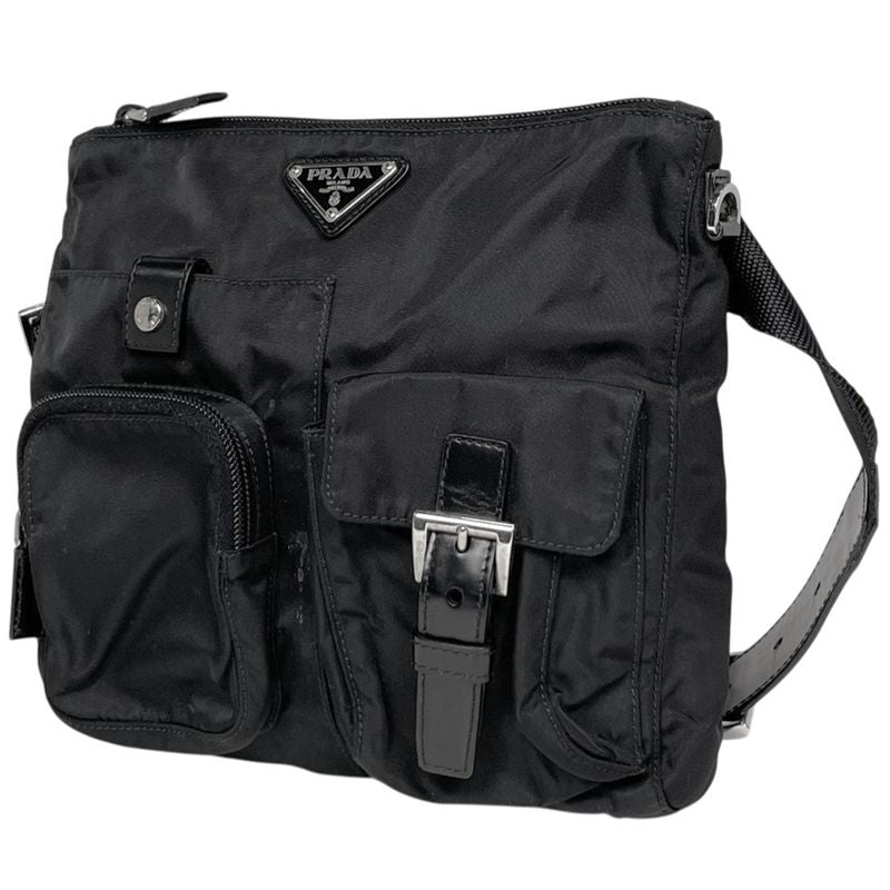 Prada Logo Plate Shoulder Bag Waist Bag Body Bag Nylon Nero (Black) Women