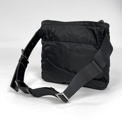 Prada Logo Plate Shoulder Bag Waist Bag Body Bag Nylon Nero (Black) Women
