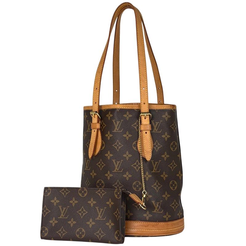 Louis Vuitton Petit Bucket PM Shoulder Bag Bucket Shape Tote Bag Monogram Brown