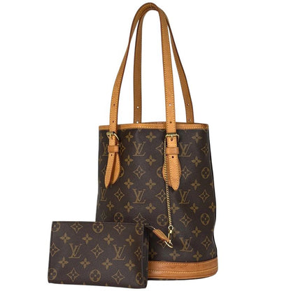Louis Vuitton Petit Bucket PM Shoulder Bag Bucket Shape Tote Bag Monogram Brown