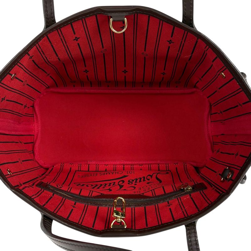 Louis Vuitton Neverfull PM Handbag Shopping Tote Bag Damier Brown N51109 Women