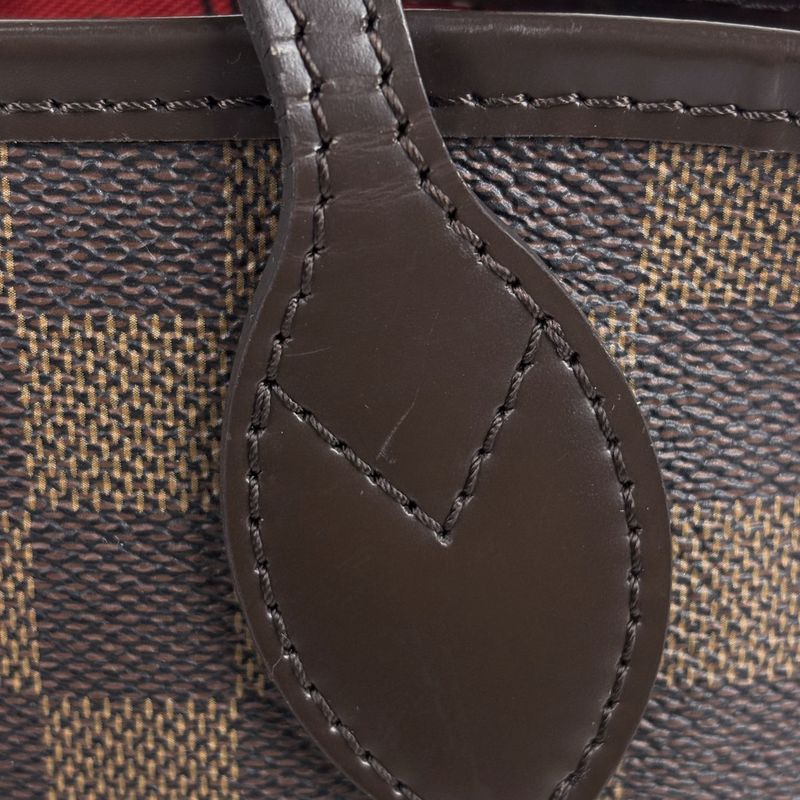 Louis Vuitton Neverfull PM Handbag Shopping Tote Bag Damier Brown N51109 Women