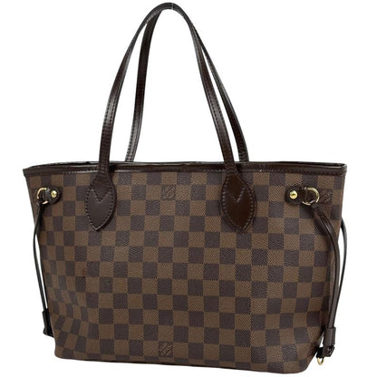Louis Vuitton Neverfull PM Handbag Shopping Tote Bag Damier Brown N51109 Women