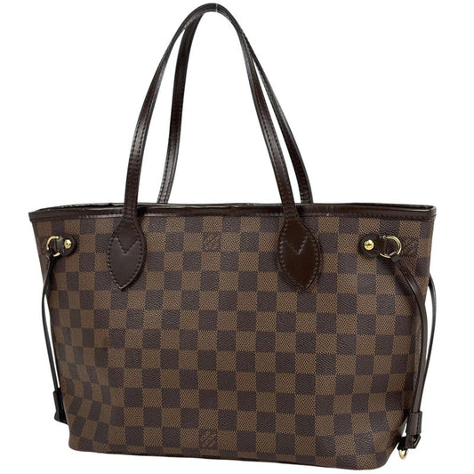 Louis Vuitton Neverfull PM Handbag Shopping Tote Bag Damier Brown N51109 Women