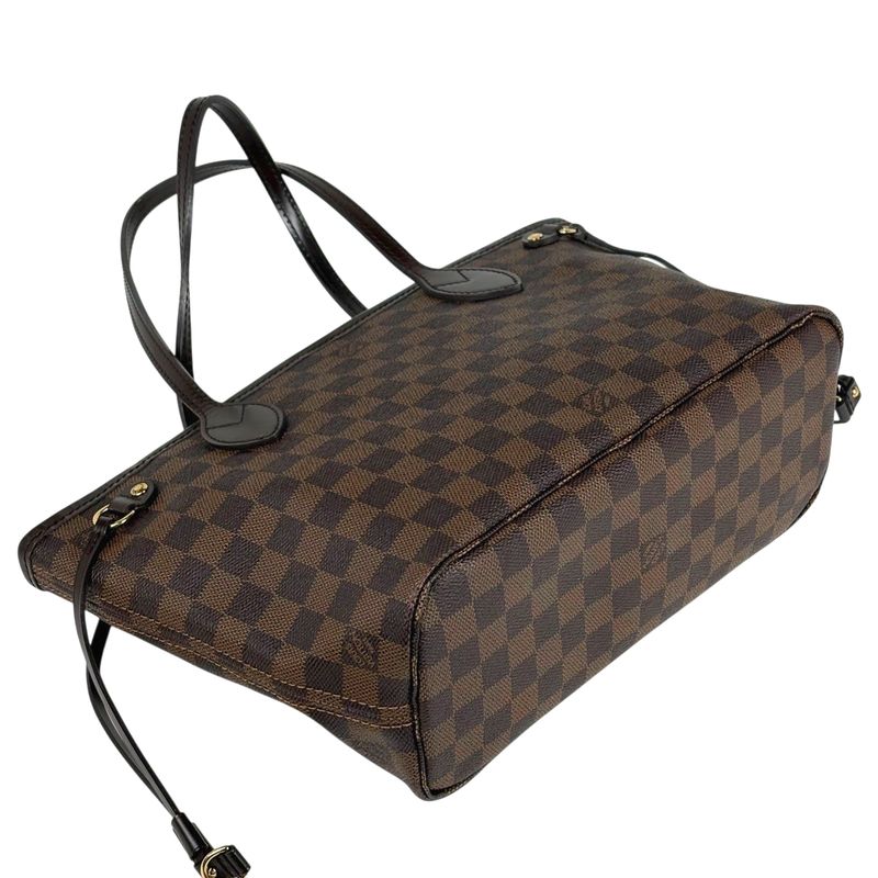 Louis Vuitton Neverfull PM Handbag Shopping Tote Bag Damier Brown N51109 Women