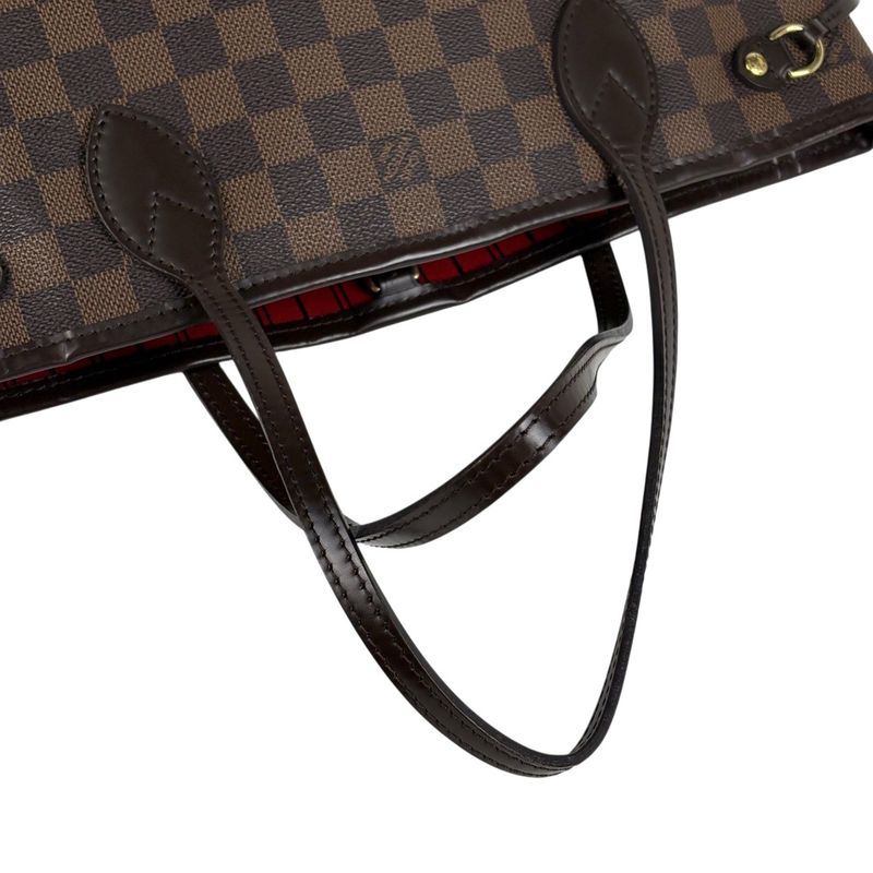 Louis Vuitton Neverfull PM Handbag Shopping Tote Bag Damier Brown N51109 Women