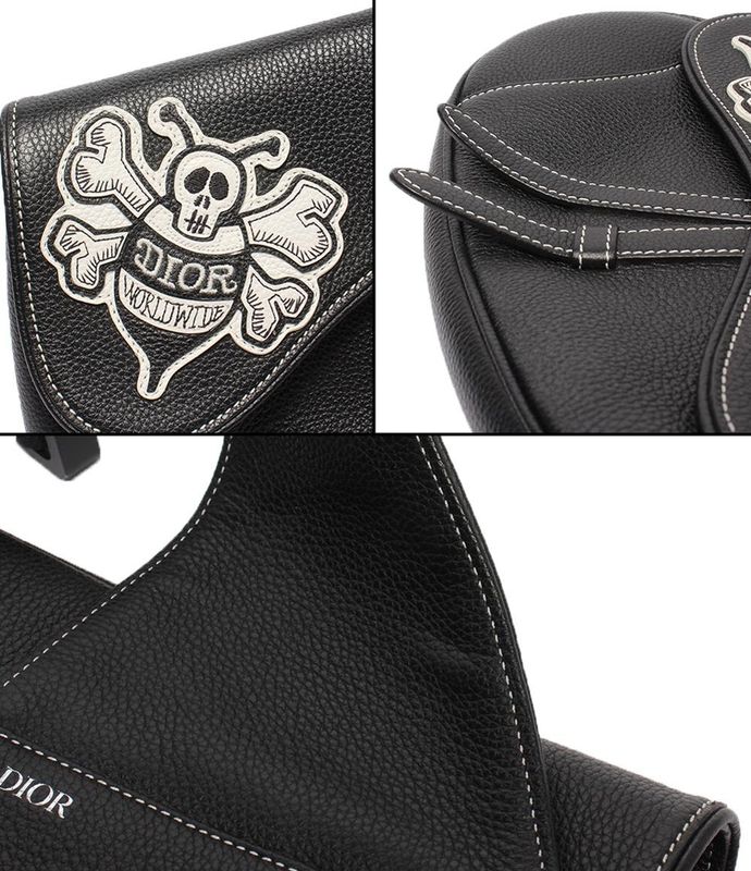 Dior Stussy Body Bag Shoulder Bag Bee Saddle Bag Men's Dior Stussy