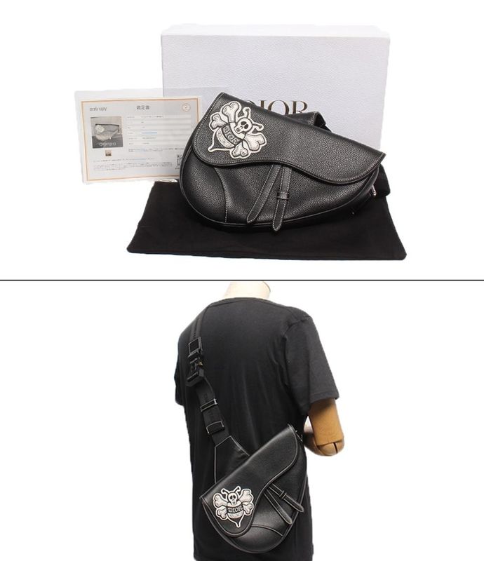 Dior Stussy Body Bag Shoulder Bag Bee Saddle Bag Men's Dior Stussy
