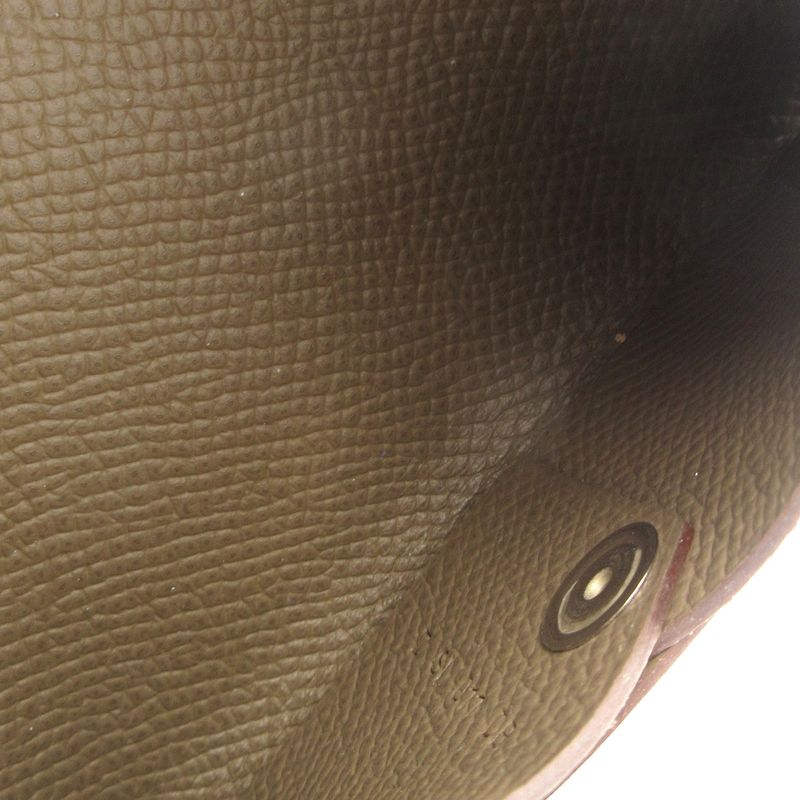 Hermes Coin Case Calvi Etoupe Silver Hardware