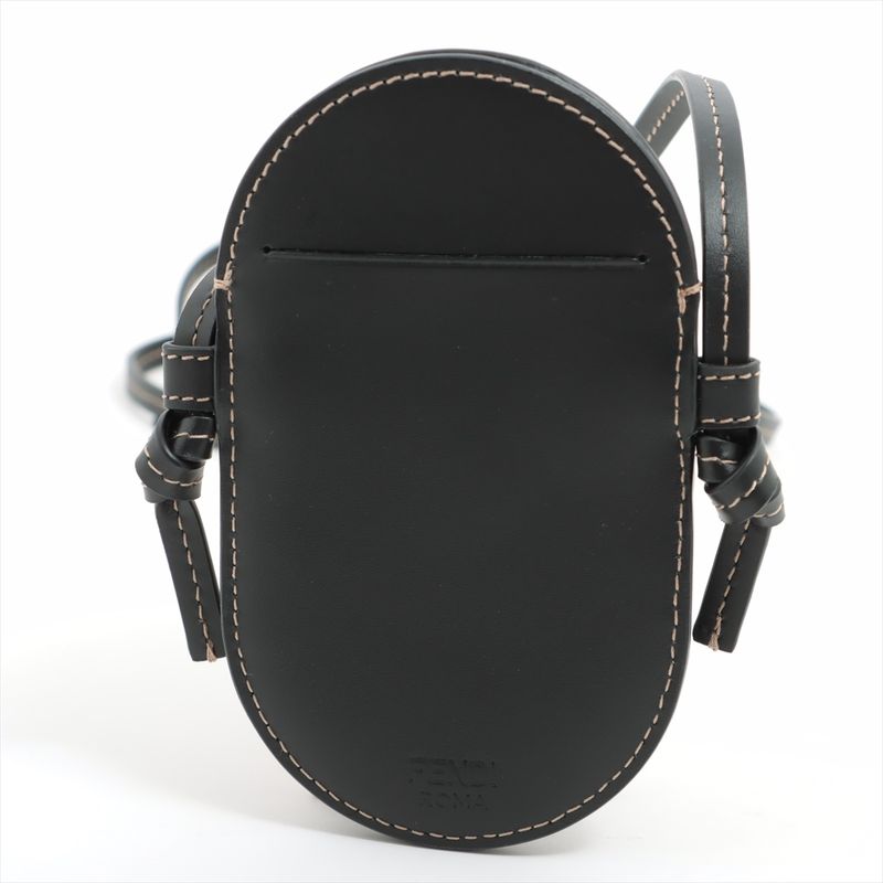 Fendi Zucca Phone Pouch Shoulder Bag Hand Tote Card Case Leather Women's EFT