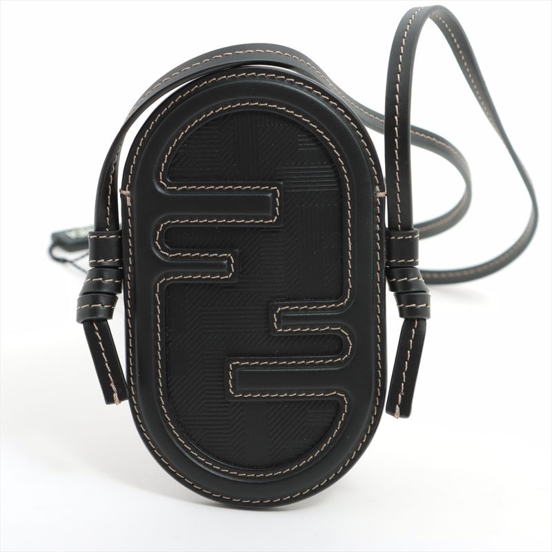 Fendi Zucca Phone Pouch Shoulder Bag Hand Tote Card Case Leather Women's EFT