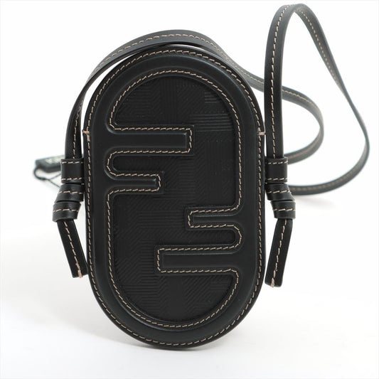 Fendi Zucca Phone Pouch Shoulder Bag Hand Tote Card Case Leather Women's EFT