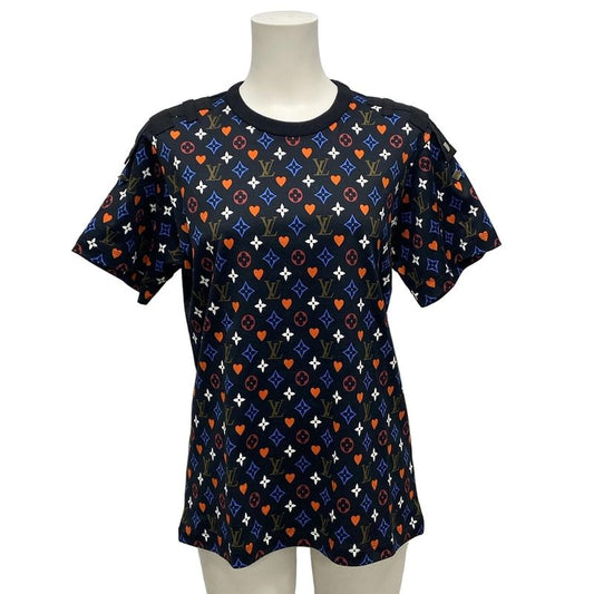 Louis Vuitton Short Sleeve T-shirt Size L Women's Game On Contrast Black And