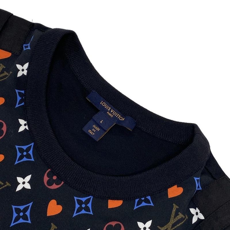Louis Vuitton Short Sleeve T-shirt Size L Women's Game On Contrast Black And