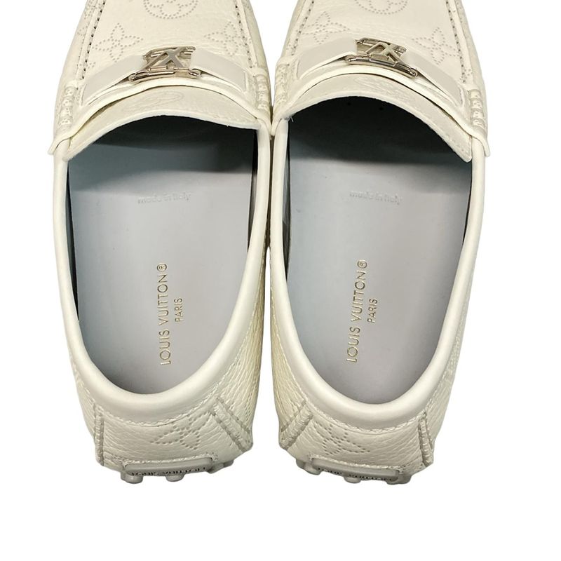 Louis Vuitton Driving Shoes 7 1 2 Men's Hockenheim Line Moccasins White And