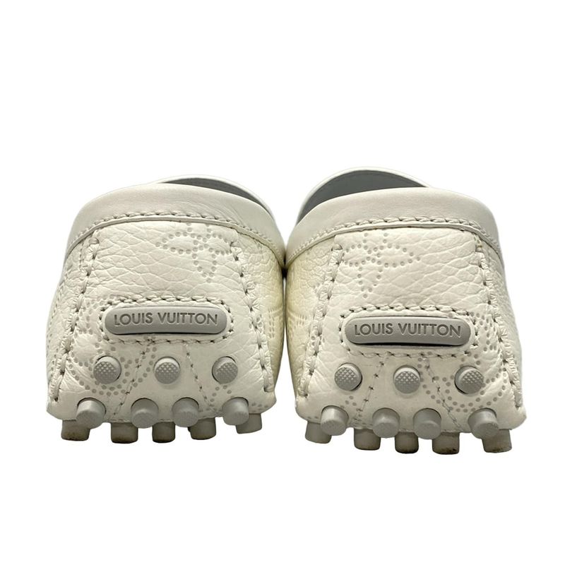 Louis Vuitton Driving Shoes 7 1 2 Men's Hockenheim Line Moccasins White And
