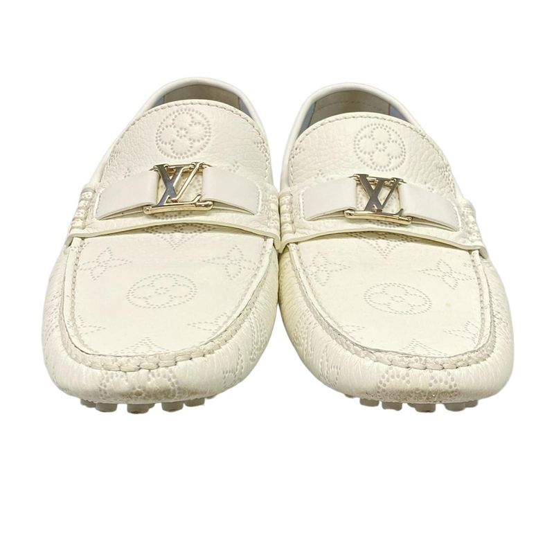 Louis Vuitton Driving Shoes 7 1 2 Men's Hockenheim Line Moccasins White And