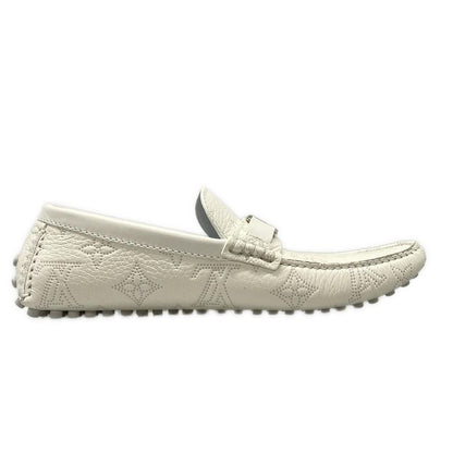Louis Vuitton Driving Shoes 7 1 2 Men's Hockenheim Line Moccasins White And