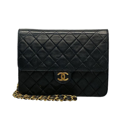 Chanel Shoulder Bag Matelasse Dark Navy Gold Hardware Chain Shoulder Push Lock