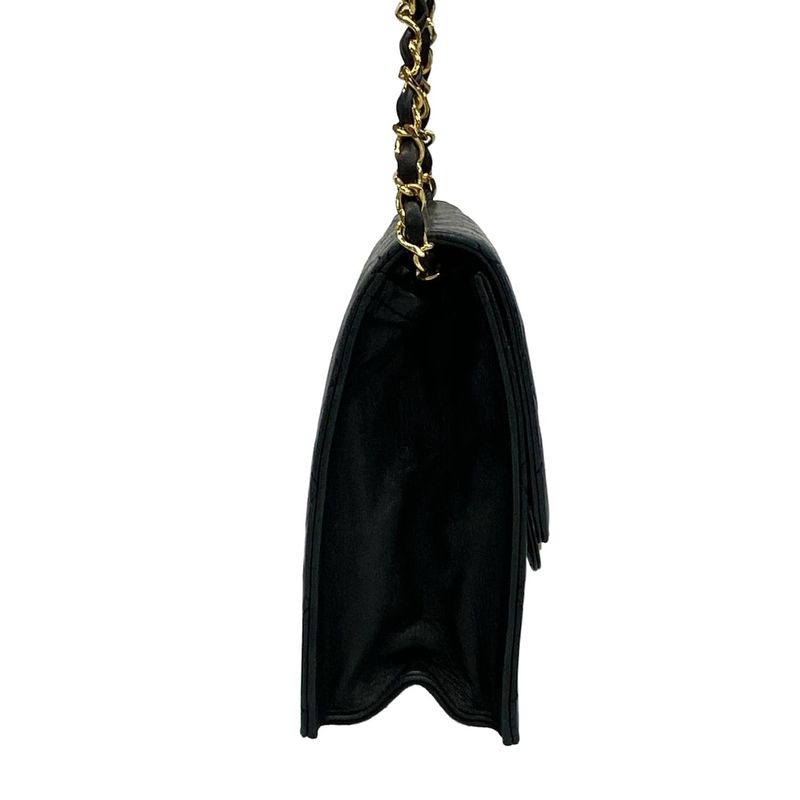 Chanel Shoulder Bag Matelasse Dark Navy Gold Hardware Chain Shoulder Push Lock