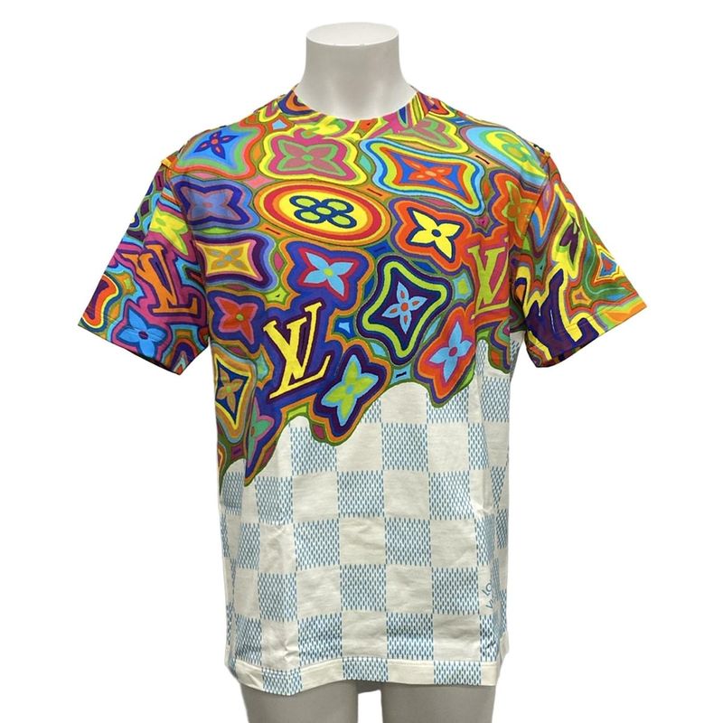 Louis Vuitton Short Sleeve T Shirt Size M Similar Printed Damier LVT Shirt