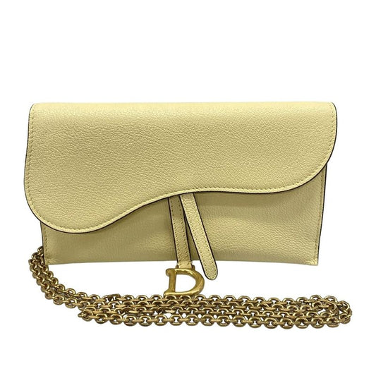 DIOR Christian Dior Wallet Saddle Wallet S5614cceh Light Yellow Chain Wallet