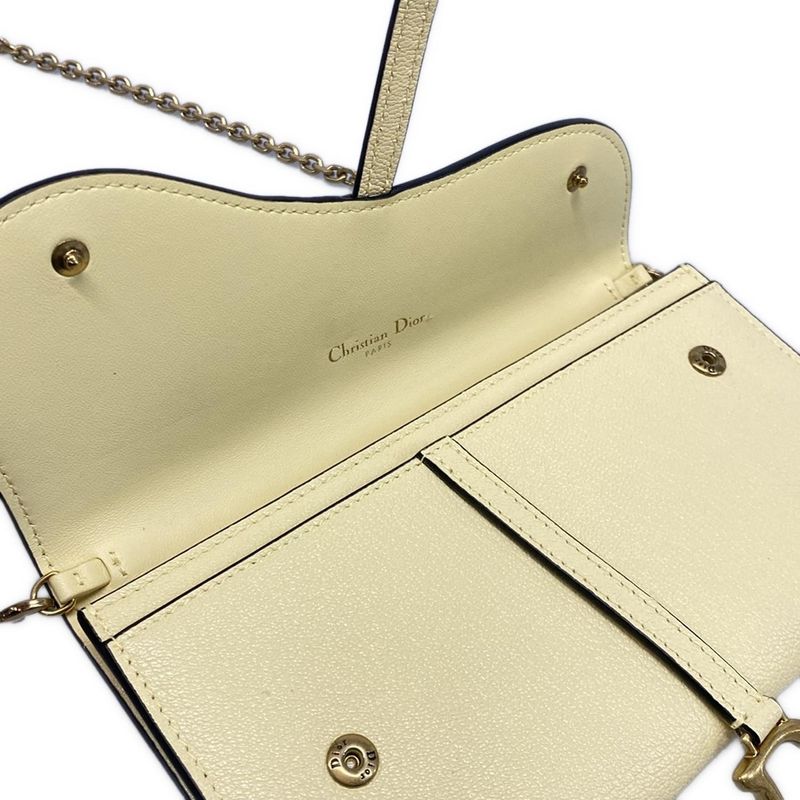 DIOR Christian Dior Wallet Saddle Wallet S5614cceh Light Yellow Chain Wallet