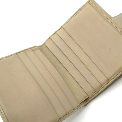 Loewe W Hook Wallet - Beige Leather