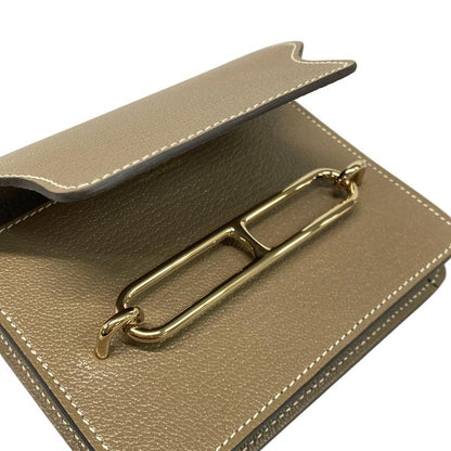 Hermes Wallet Luli Slim Etoupe Gold Hardware