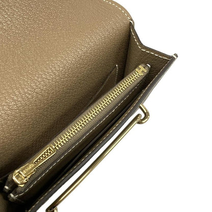 Hermes Wallet Luli Slim Etoupe Gold Hardware