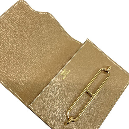 Hermes Wallet Luli Slim Etoupe Gold Hardware