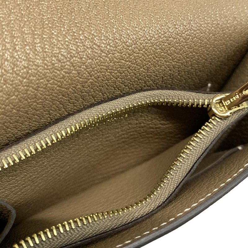 Hermes Wallet Luli Slim Etoupe Gold Hardware