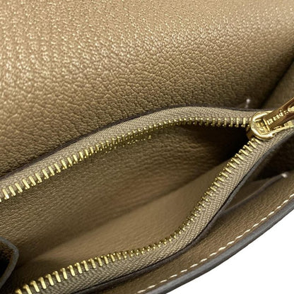 Hermes Wallet Luli Slim Etoupe Gold Hardware