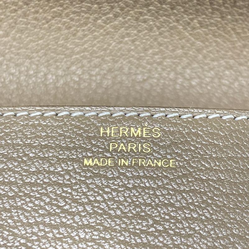 Hermes Wallet Luli Slim Etoupe Gold Hardware