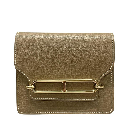 Hermes Wallet Luli Slim Etoupe Gold Hardware