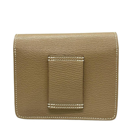 Hermes Wallet Luli Slim Etoupe Gold Hardware