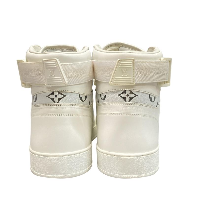 Louis Vuitton Sneakers 8 - White And Silver High Cut Leather